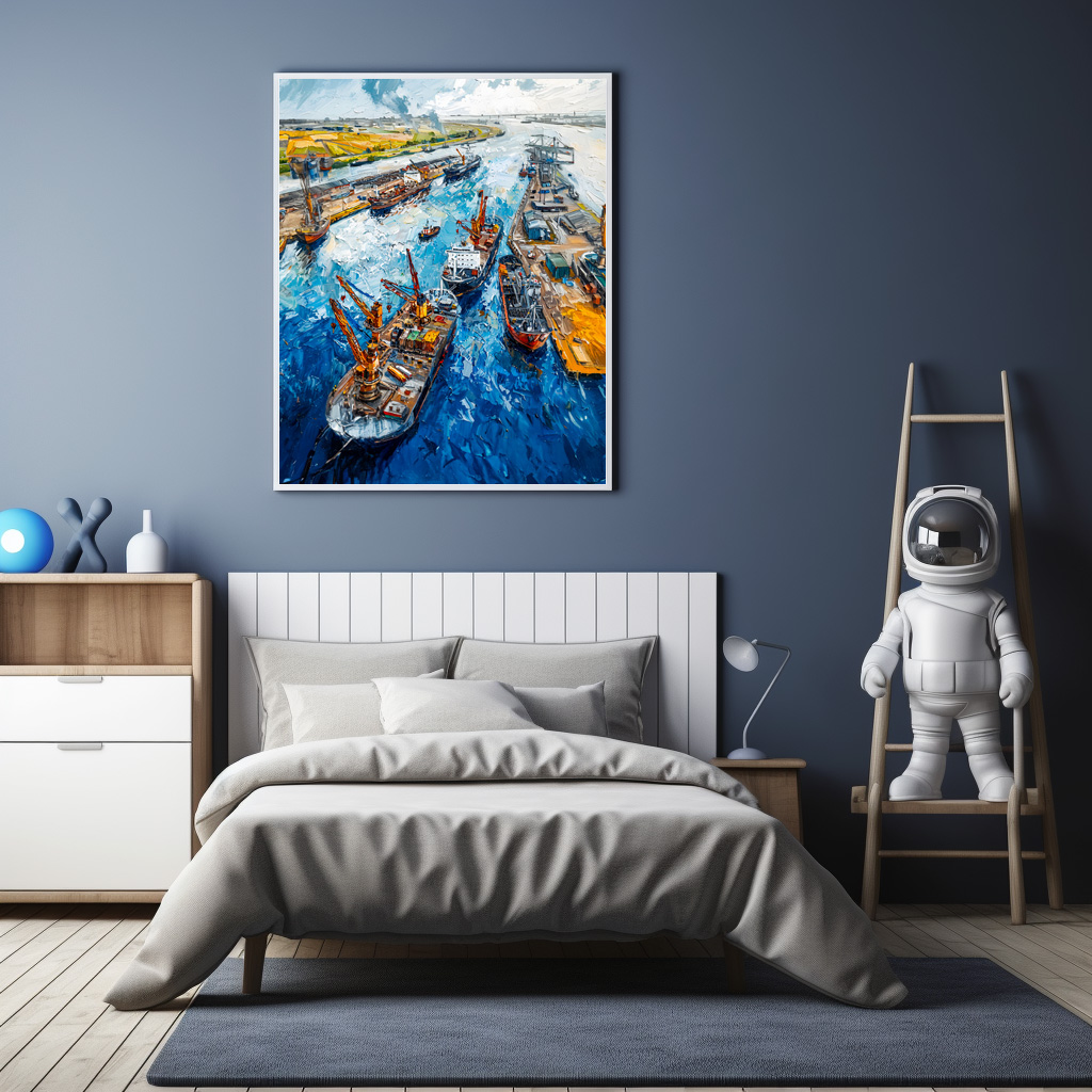 Poster: Tulip Fields with Barn and Stream Fantasy Painting - immagine 2