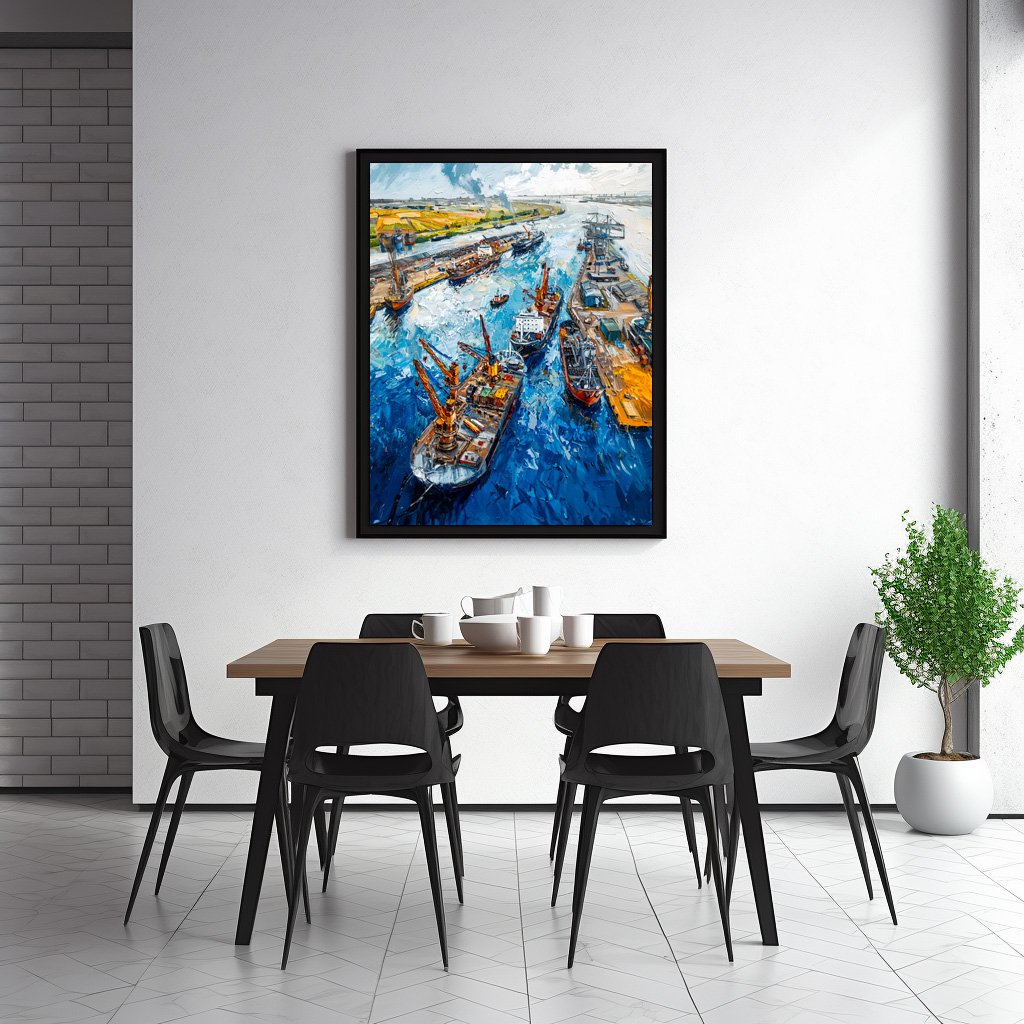 Poster: Tulip Fields with Barn and Stream Fantasy Painting - immagine 3
