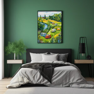 Poster: Camper Vans by Tulip Fields Fantasy Painting