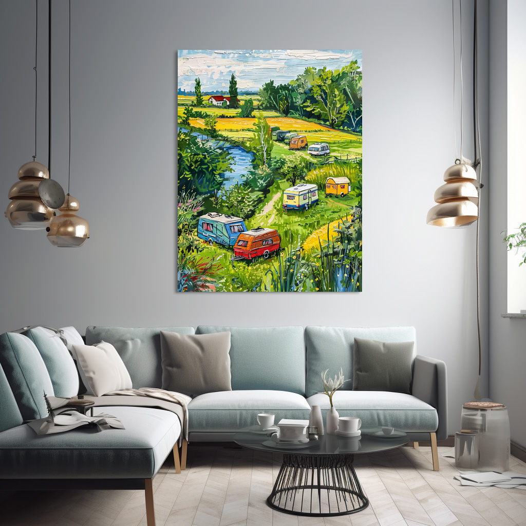 Poster: Camper Vans by Tulip Fields Fantasy Painting – Bild 2