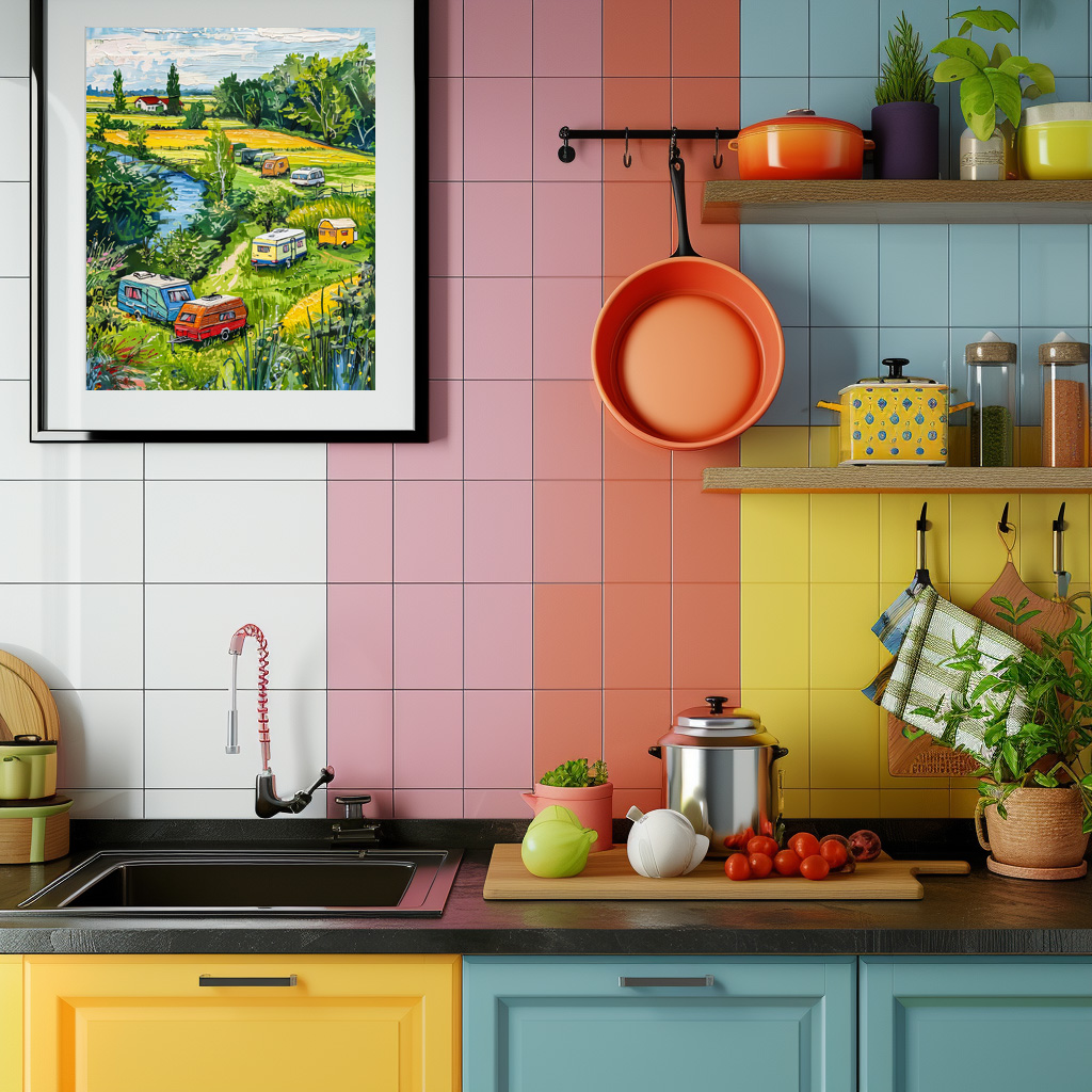 Poster: Camper Vans by Tulip Fields Fantasy Painting – Bild 3