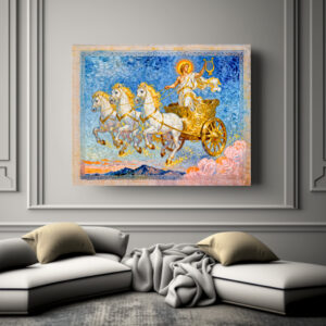 Poster: Apollo in Sun Chariot Holding a Golden Harp