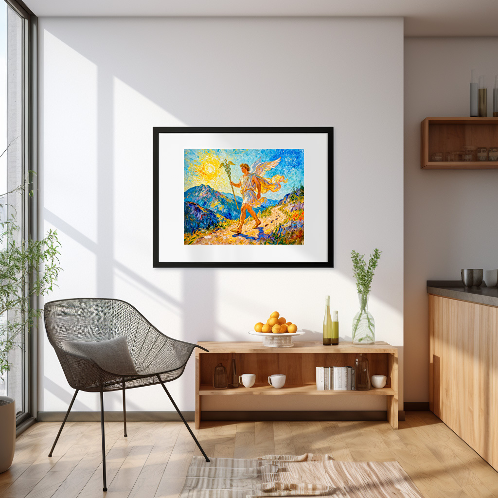 Poster: Hermes with Winged Staff and Sandals Walking a Sacred Path - immagine 2