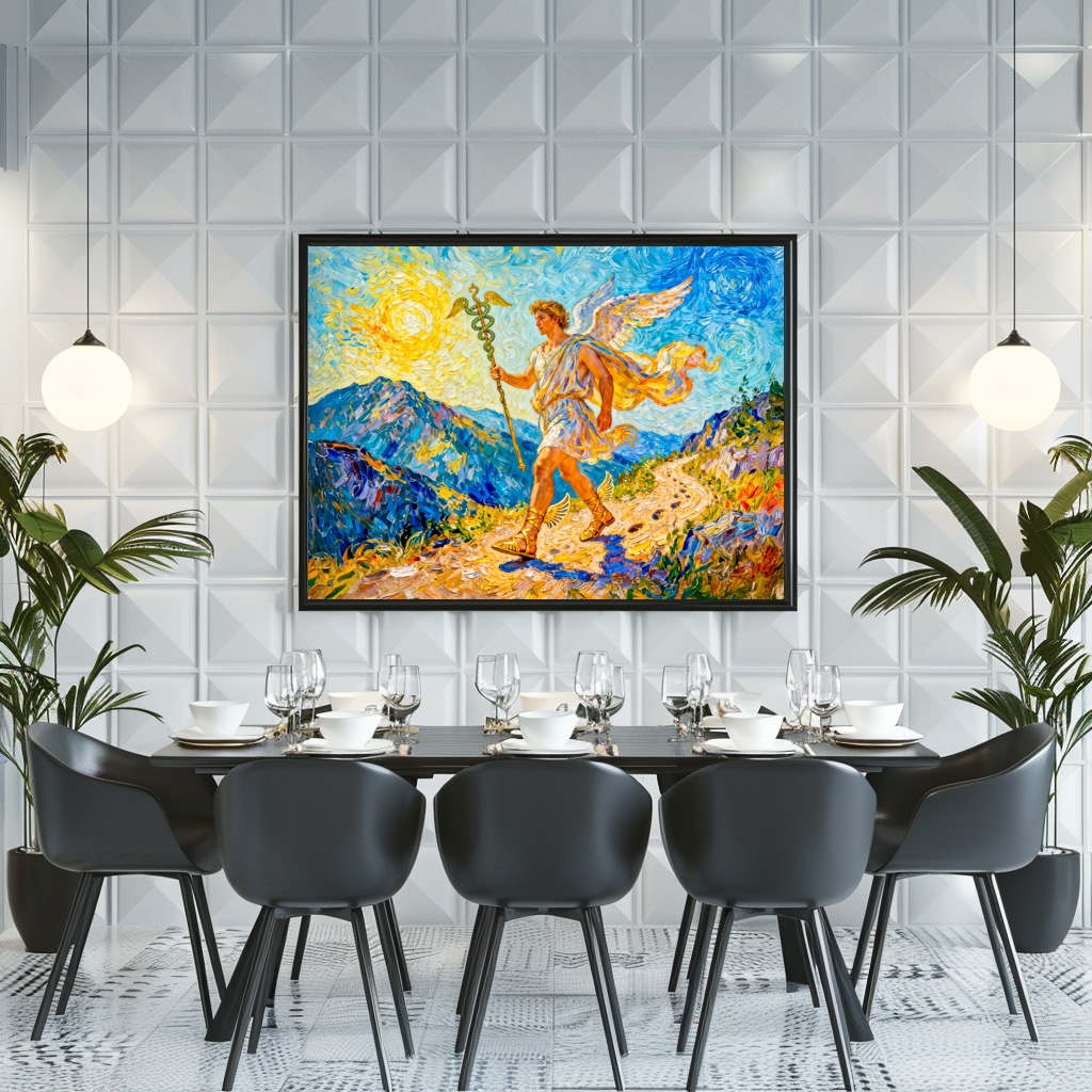 Poster: Hermes with Winged Staff and Sandals Walking a Sacred Path - immagine 3