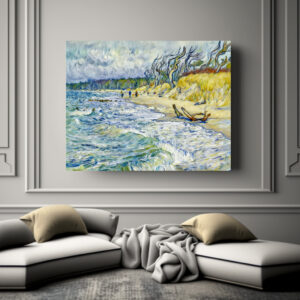 Poster: Impressionist Stormy Baltic Sea at the Weststrand on the Darss Coast