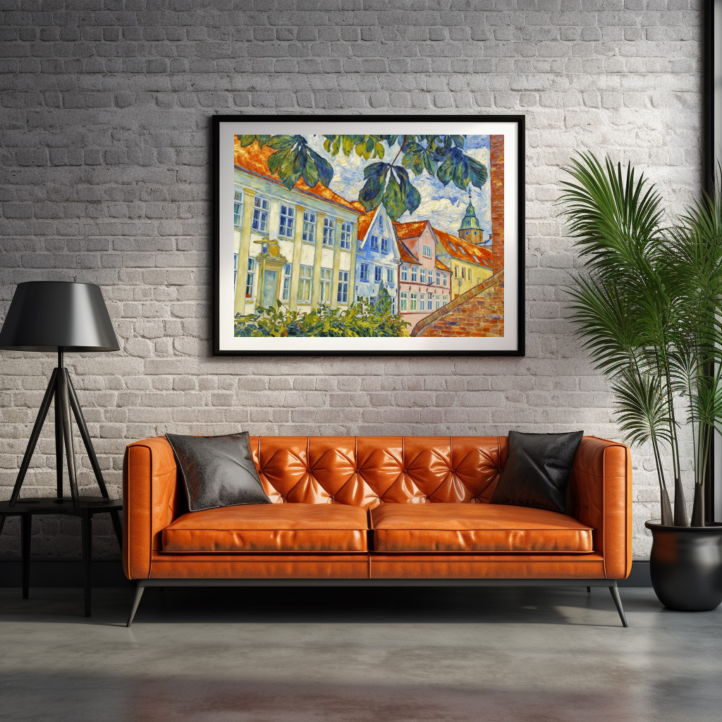 Poster: Impressionist Town Scene in Glueckstadt with Historic Architecture – Bild 2