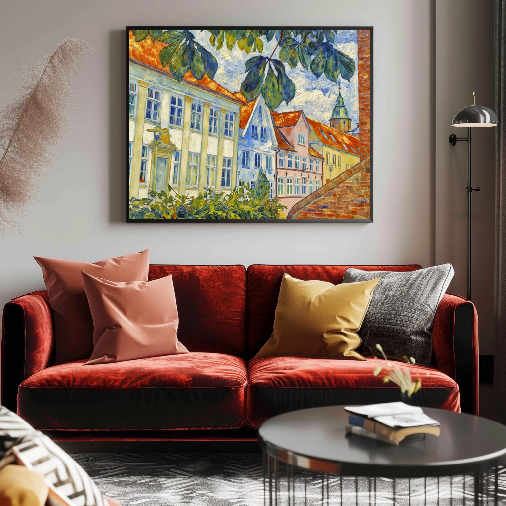 Poster: Impressionist Town Scene in Glueckstadt with Historic Architecture – Bild 3