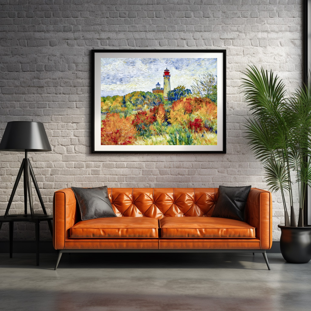 Poster: Impressionist Autumn Scene at Kap Arkona Lighthouse on Ruegen Island
