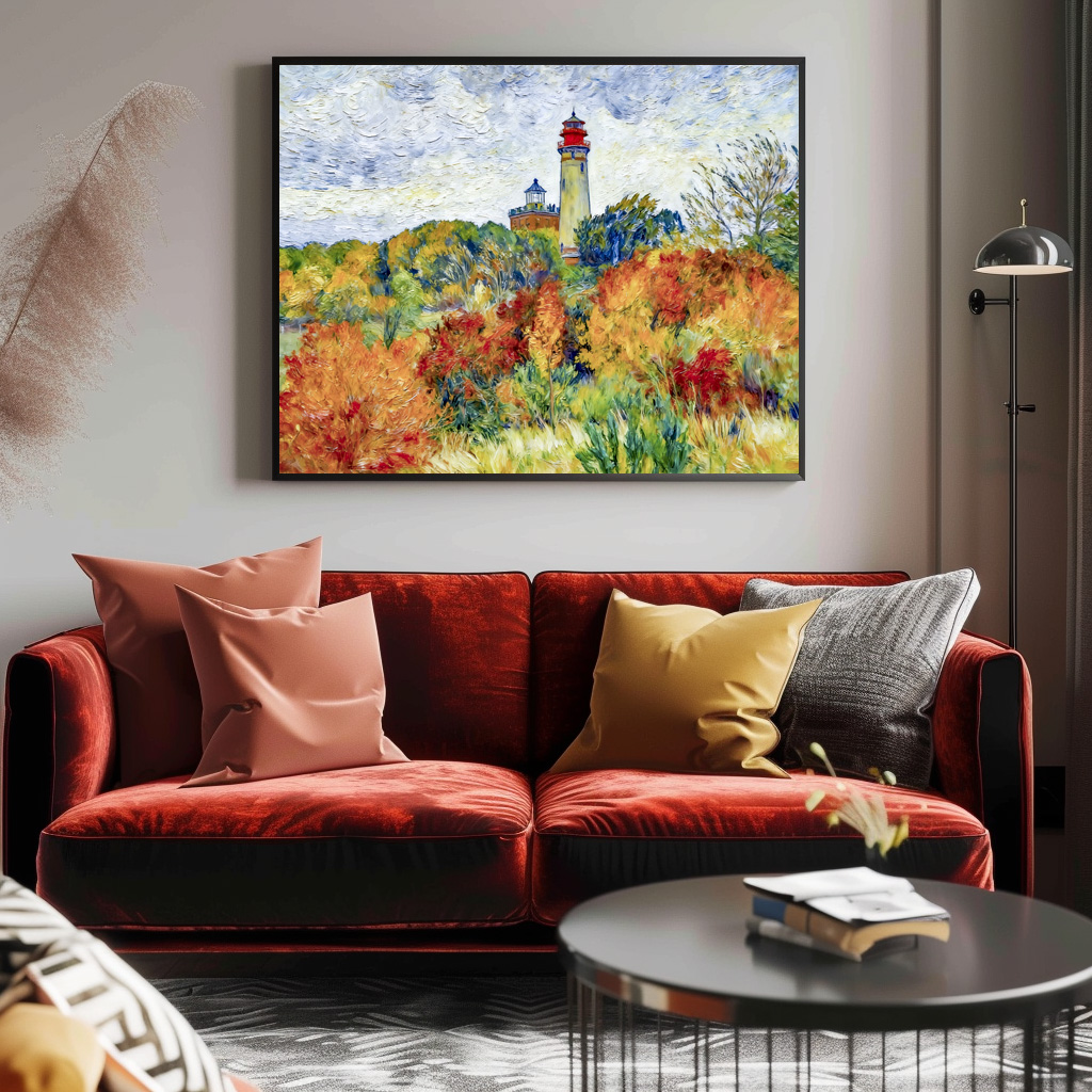 Poster: Impressionist Autumn Scene at Kap Arkona Lighthouse on Ruegen Island – Bild 2