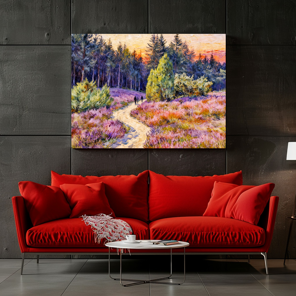 Poster: Impressionist Landscape of the Lueneburg Heath at Sunset – Bild 3