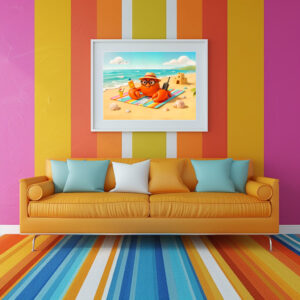 Poster: Spy Crab Relaxing On Beach With Mission Gear