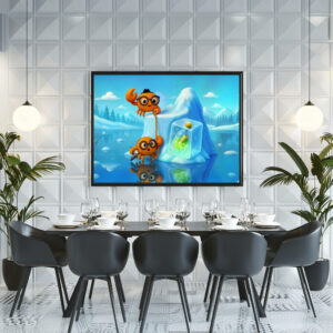 Poster: Spy Crabs Climbing Iceberg For Secret Message
