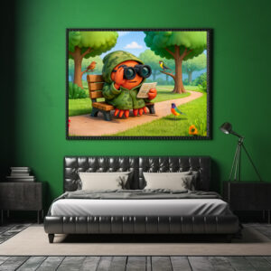 Poster: Camouflage Spy Crab Observing Park Surroundings Quietly