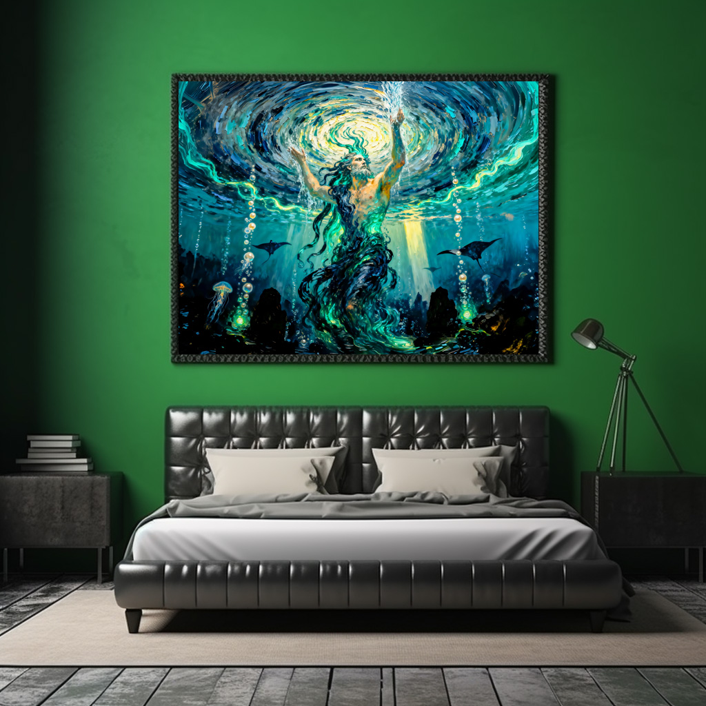 Poster: Okeanos Primordial Titan of the Ocean from Greek Mythology