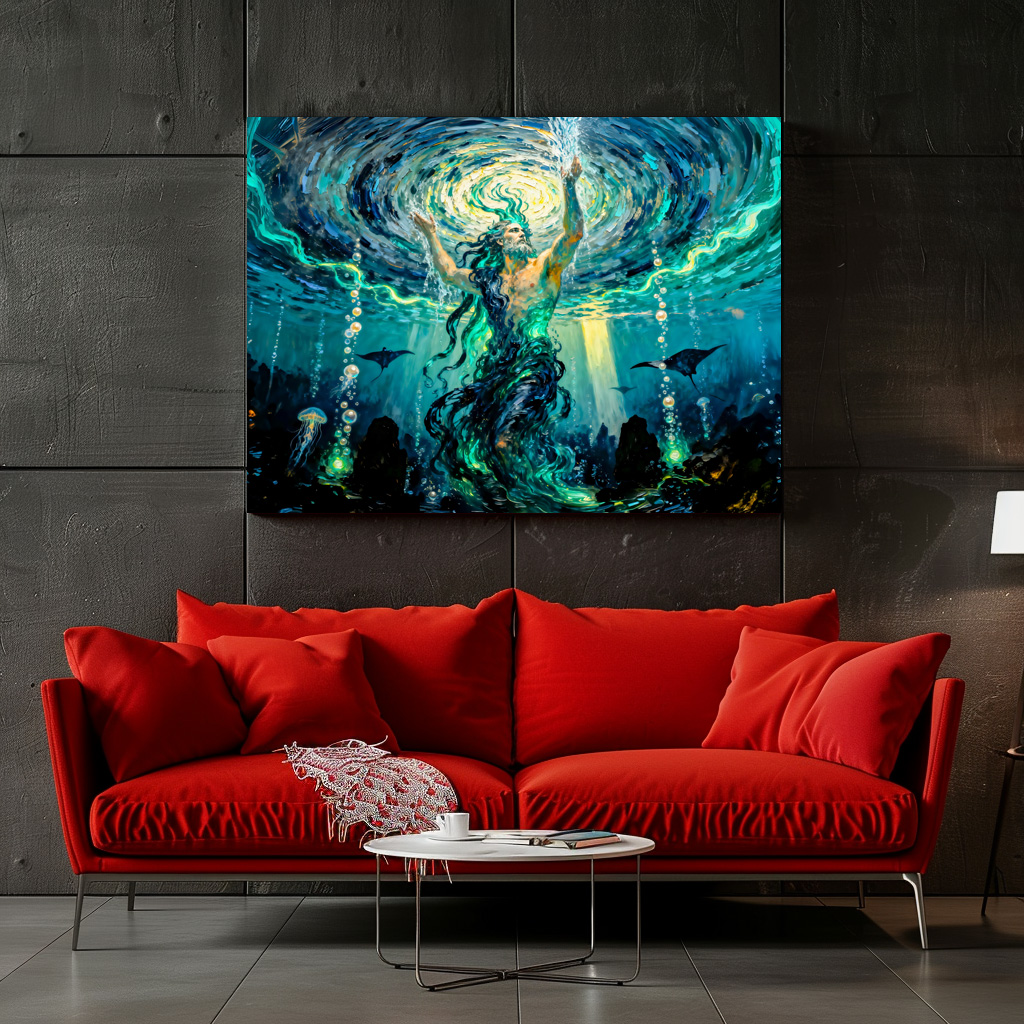 Poster: Okeanos Primordial Titan of the Ocean from Greek Mythology – Bild 2