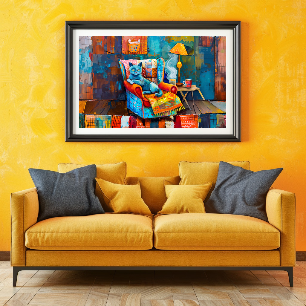 Poster: Cartoon Cozy Cat in Armchair - immagine 3