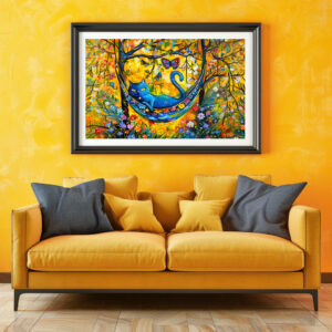 Poster: Cat in Hammock Under Tree