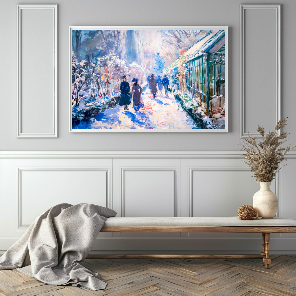 Poster: Impressionist Garden Art Mug Winter Pathway Scene