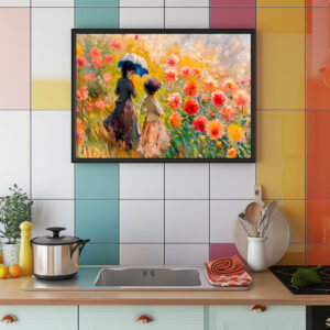 Poster: Impressionist Garden Art Mug Dahlia Garden Path