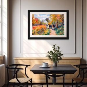 Poster: Impressionist Garden Art Mug Autumn Dahlia Garden Walk