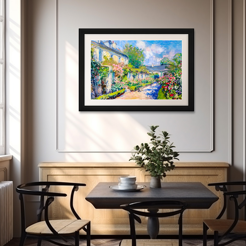 Poster: Impressionist Garden Art Mug Sunlit Garden House – Image 3