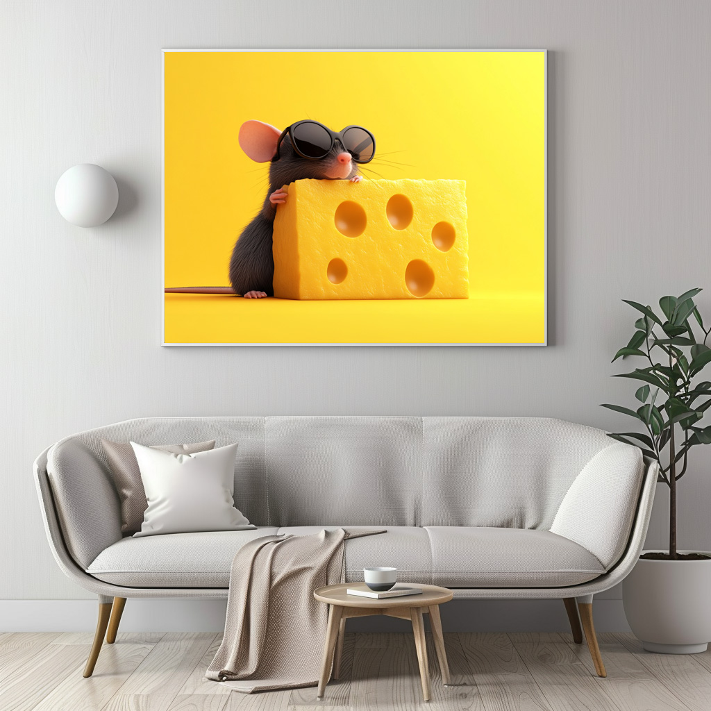 Poster: Käse ganz cool - Maus mit Sonnenbrille - Image 3