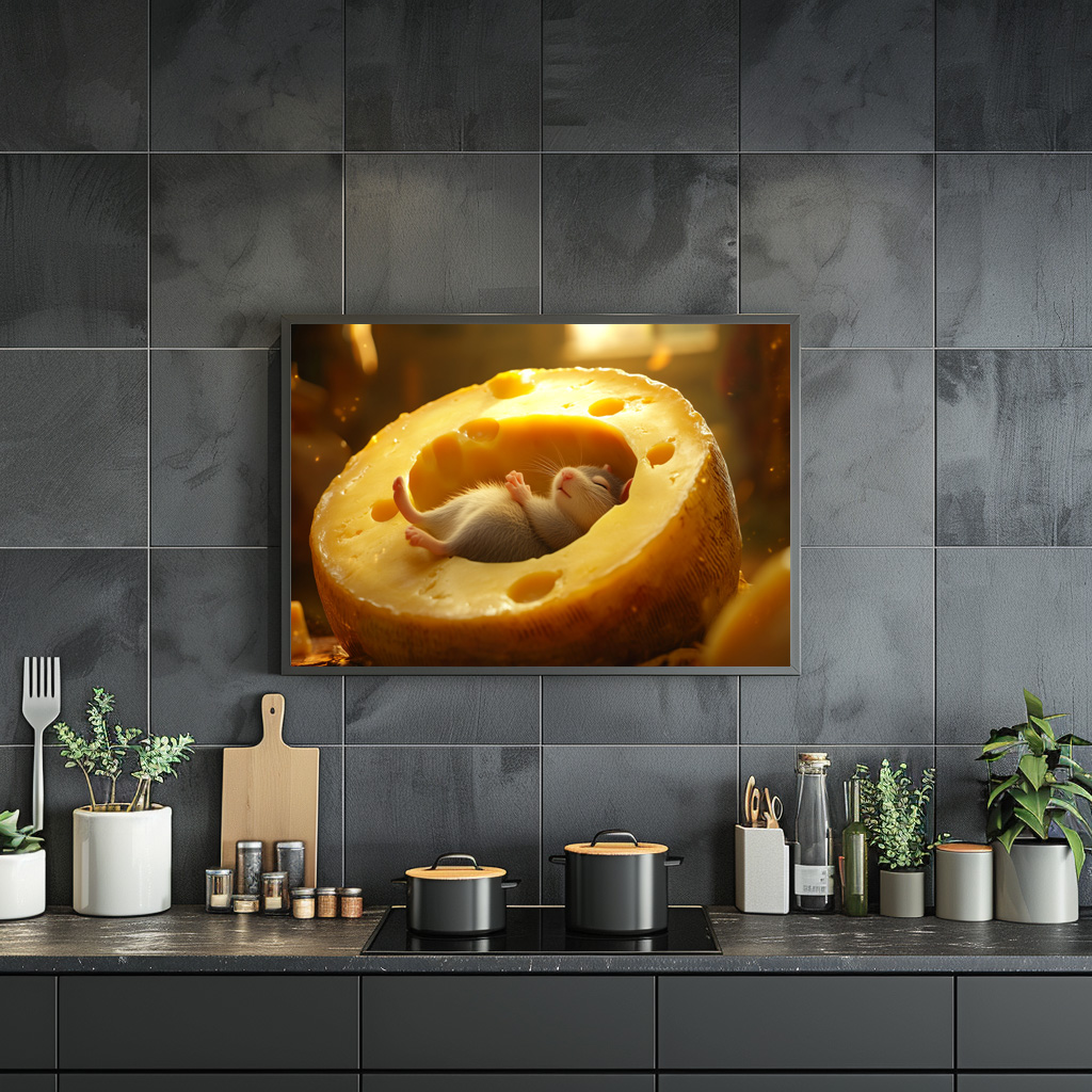Poster: Nach getaner Arbeit - Maus schläft in Käse – Image 3