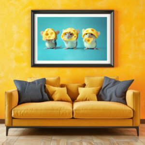 Poster: Käse Trio - Mäuse und Käse