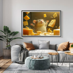 Poster: Magischer Käse - Maus mit übersinnlichen Kräften