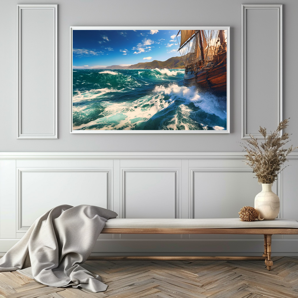Poster: Blick von einem historischen Segelschiff auf den Horizont – Bild 2