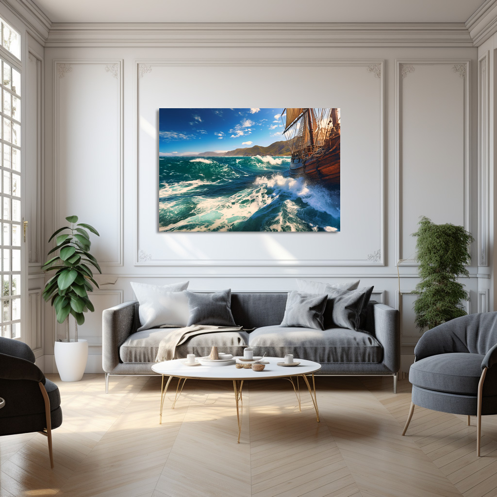 Poster: Blick von einem historischen Segelschiff auf den Horizont – Bild 3