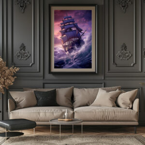 Poster: Segelschiff im Orkan