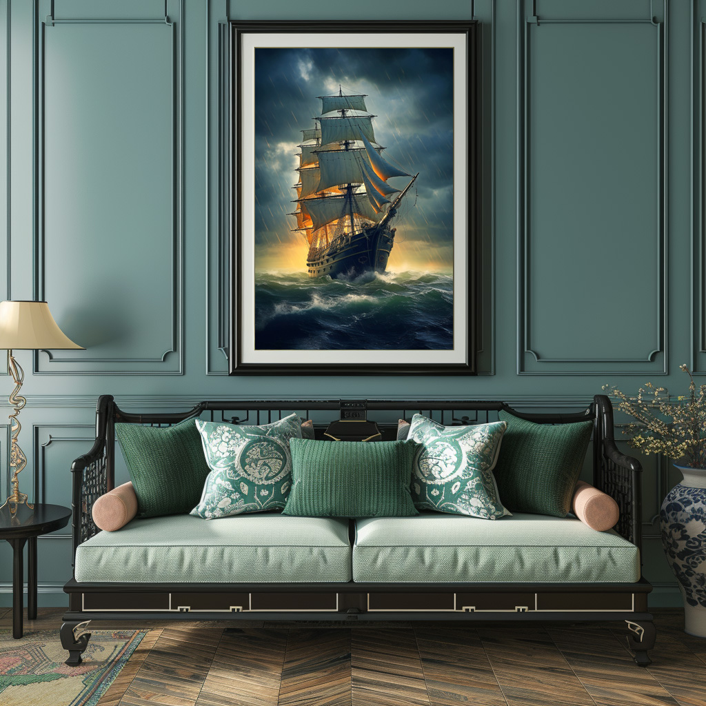 Poster: Historisches Segelschiff im Gegenlicht – Bild 2