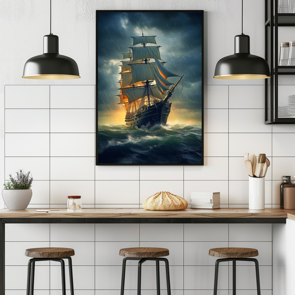 Poster: Historisches Segelschiff im Gegenlicht – Bild 3
