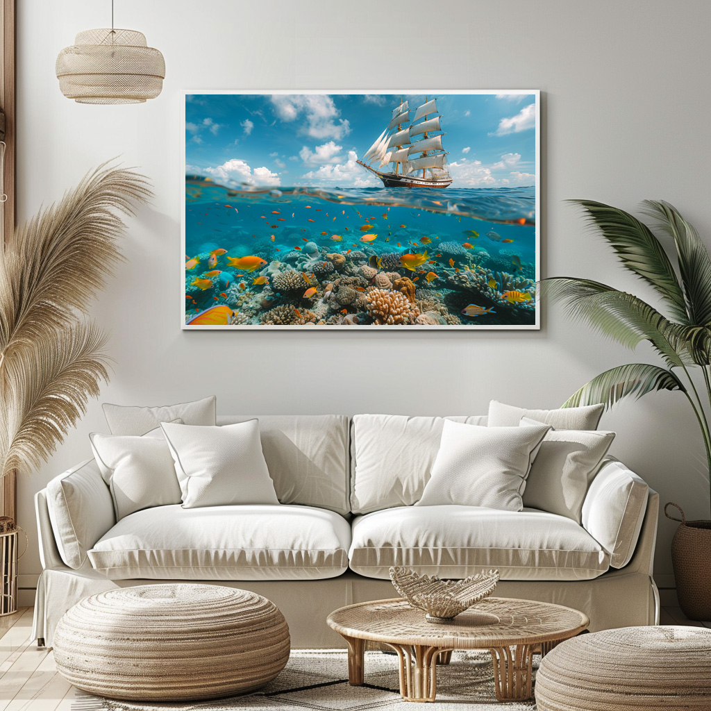 Poster: Segelschiff und Korallen mit Fischen – Image 2