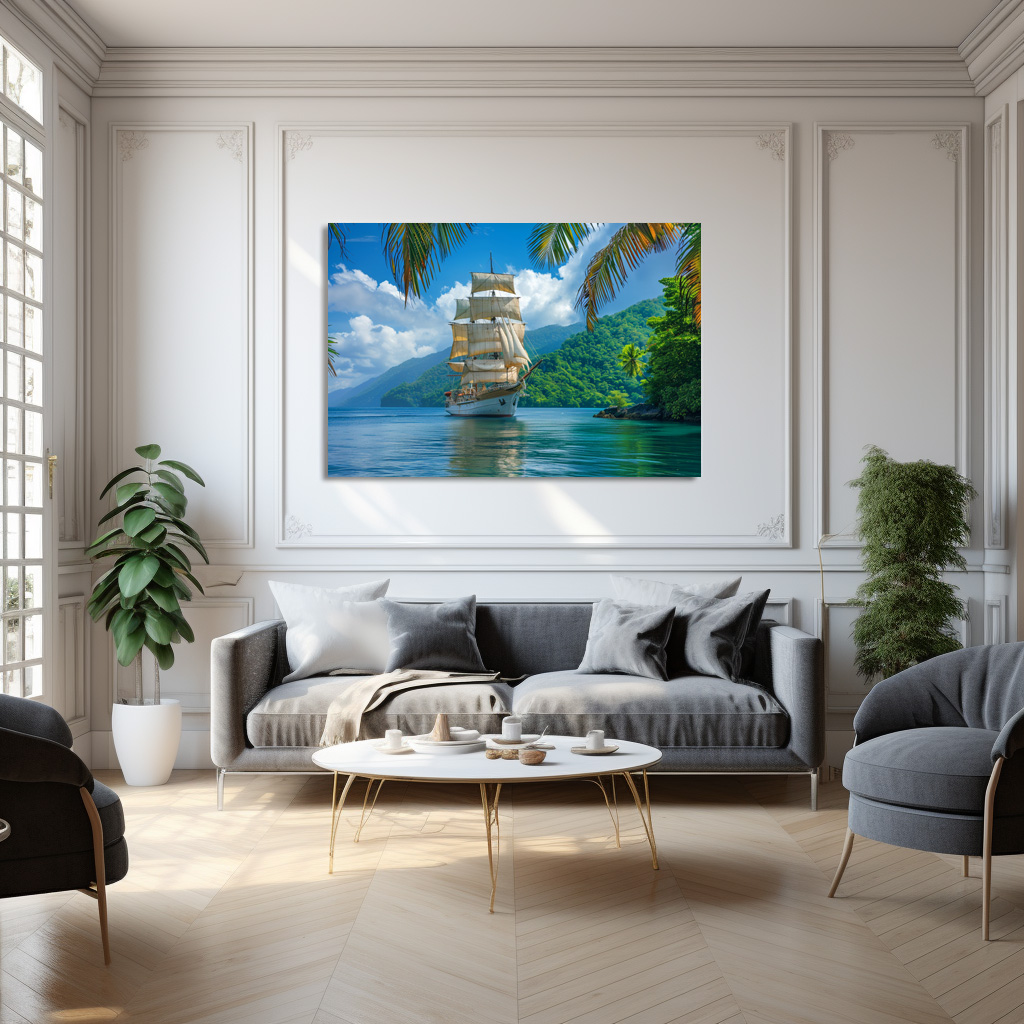 Poster: Historisches Segelschiff unter Palmen – Bild 3