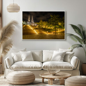 Poster: Kölner Dom bei Nacht Aufgang Domplatz