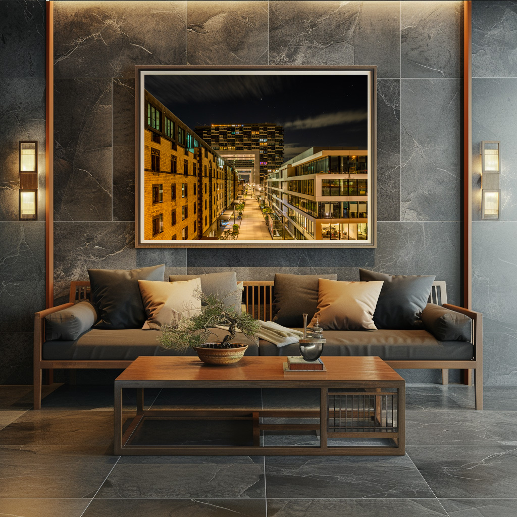 Poster: Zollhafen Köln bei Nacht