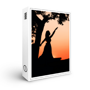 raxxa Premium-Puzzle: Mädchen bei Sonnenuntergang