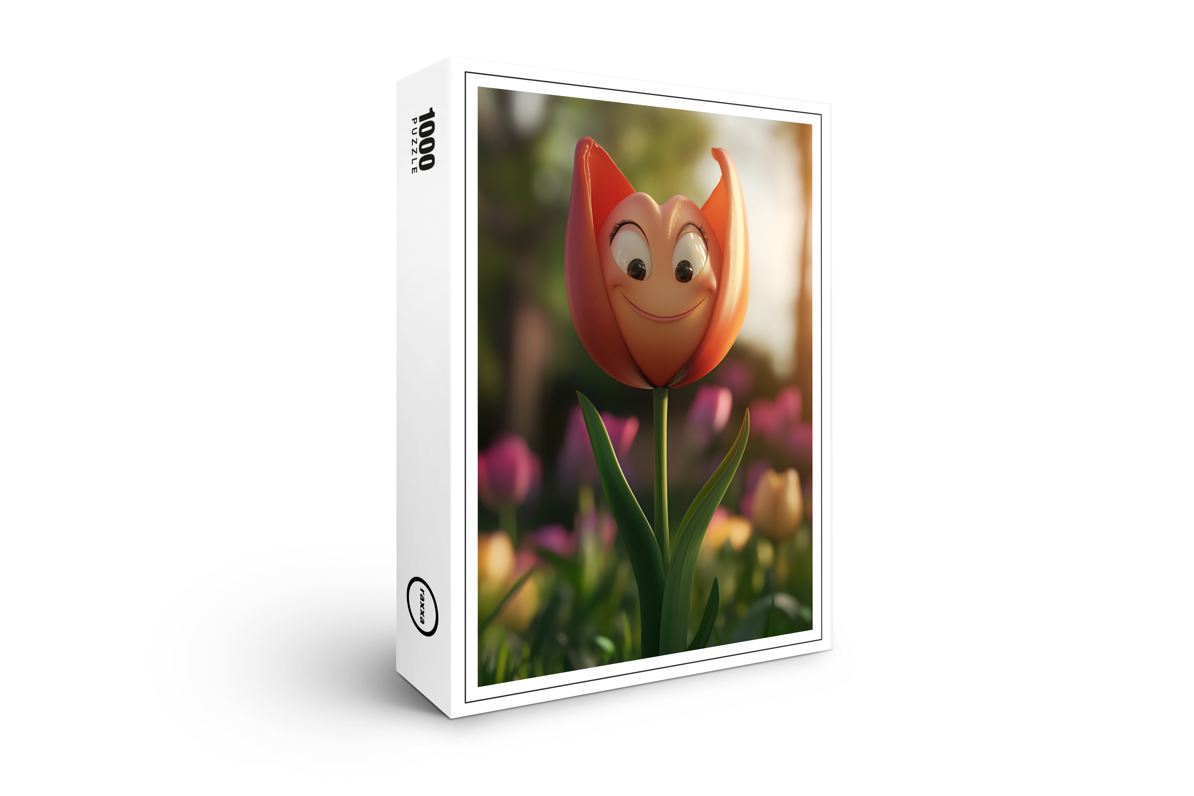 raxxa Premium-Puzzle: Tulpe in leichtem Orange