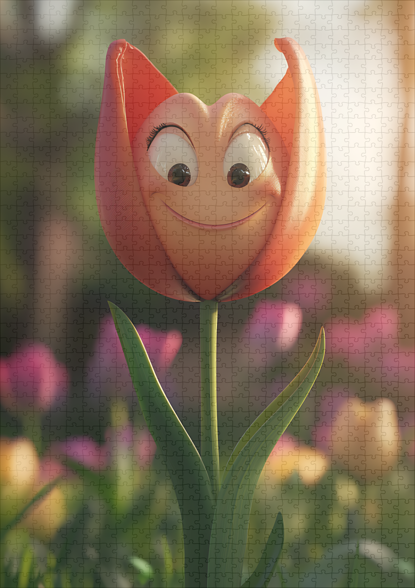raxxa Premium-Puzzle: Tulpe in leichtem Orange - immagine 2