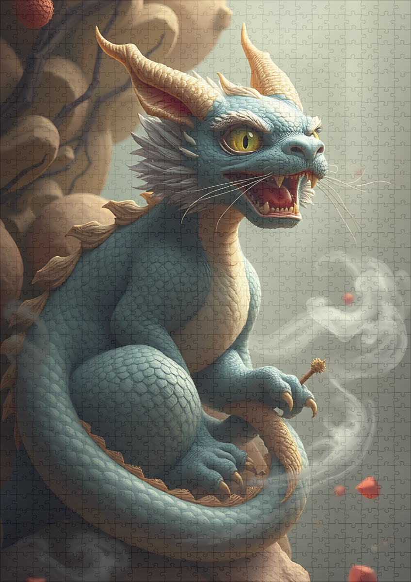 raxxa Premium-Puzzle: Smoking Dragon Cat - Image 2