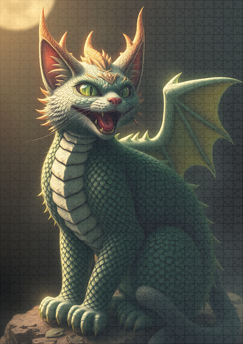 raxxa Premium-Puzzle: Knucker the Dragon Cat – Bild 2