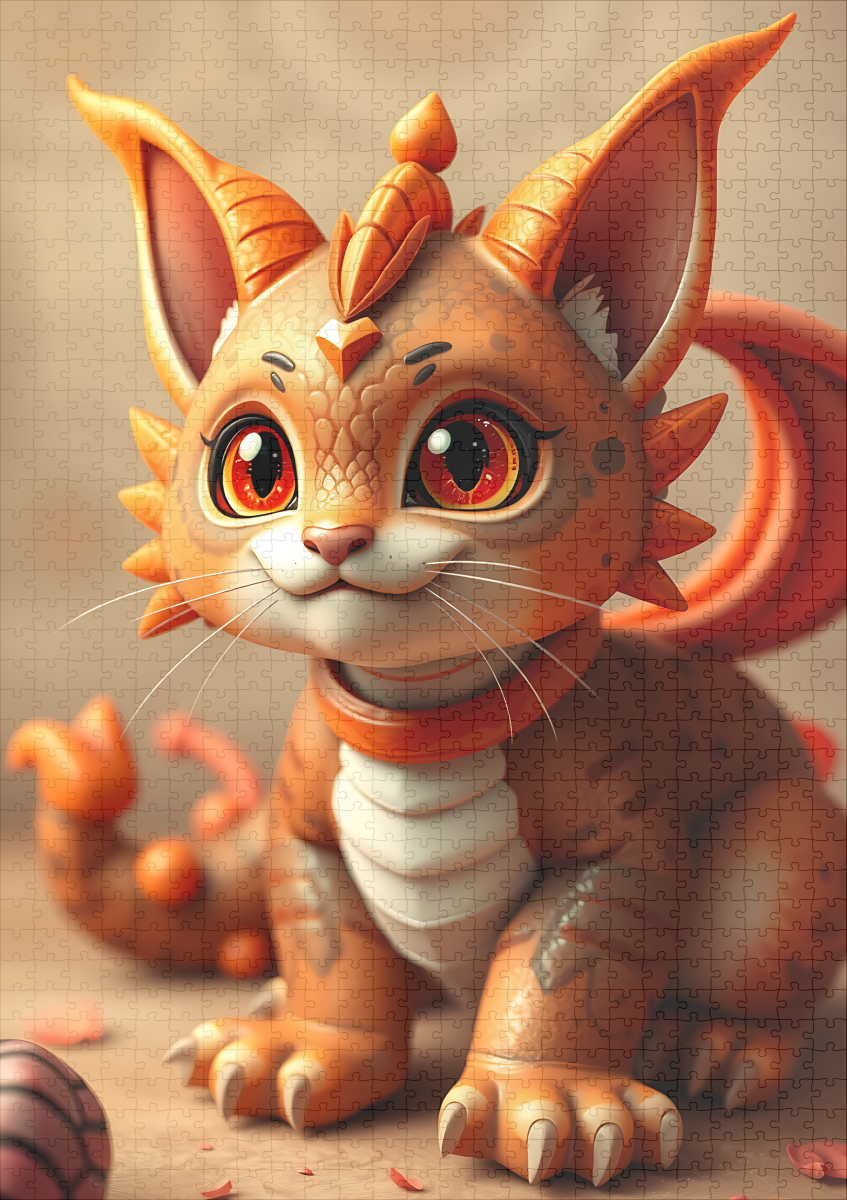 raxxa Premium-Puzzle: Smerg the Dragon Cat - Image 2