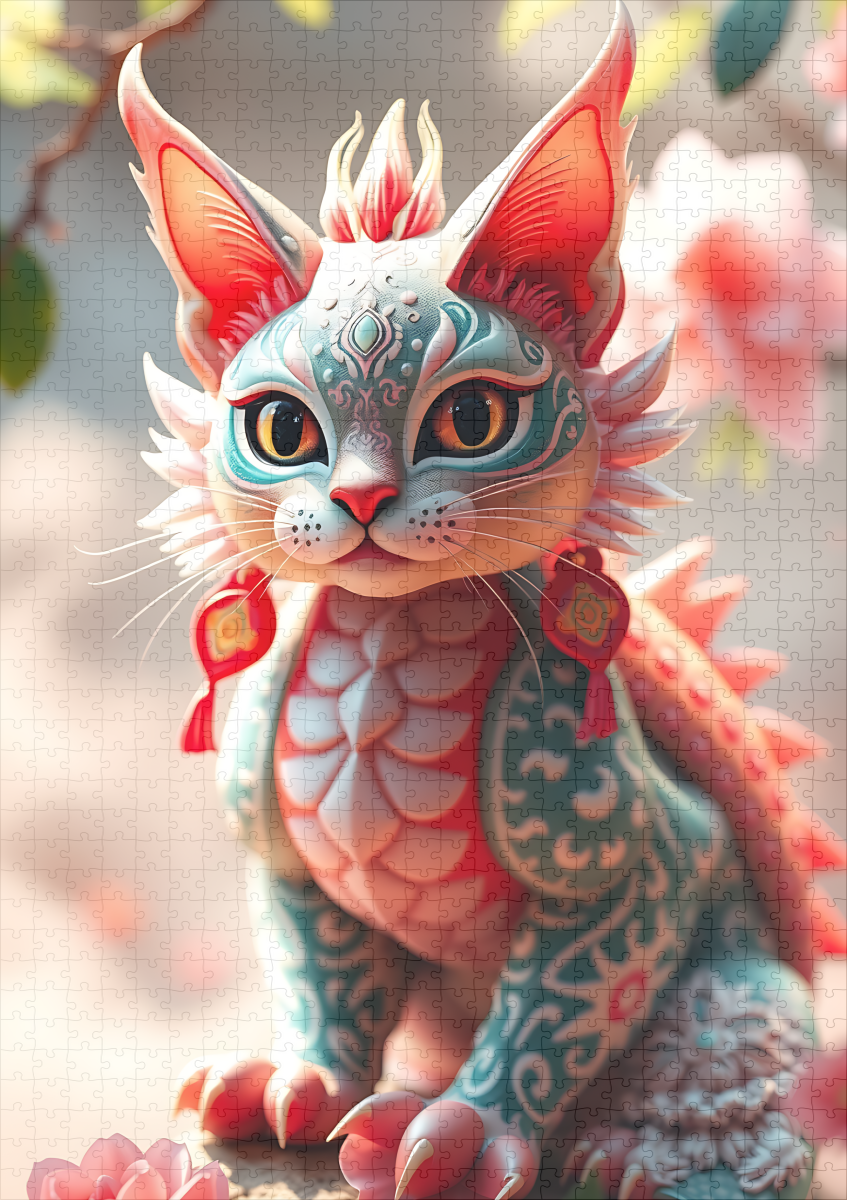 raxxa Premium-Puzzle: Shen Lung the Dragon cat - Imagen 2