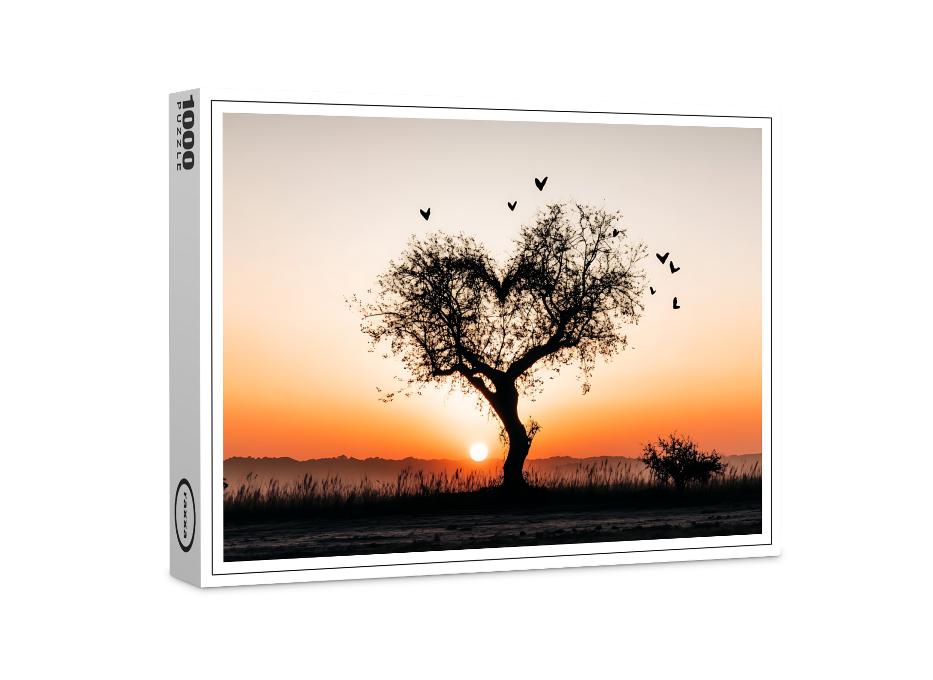 raxxa Premium-Puzzle: Herzbaum im Sonnenuntergang