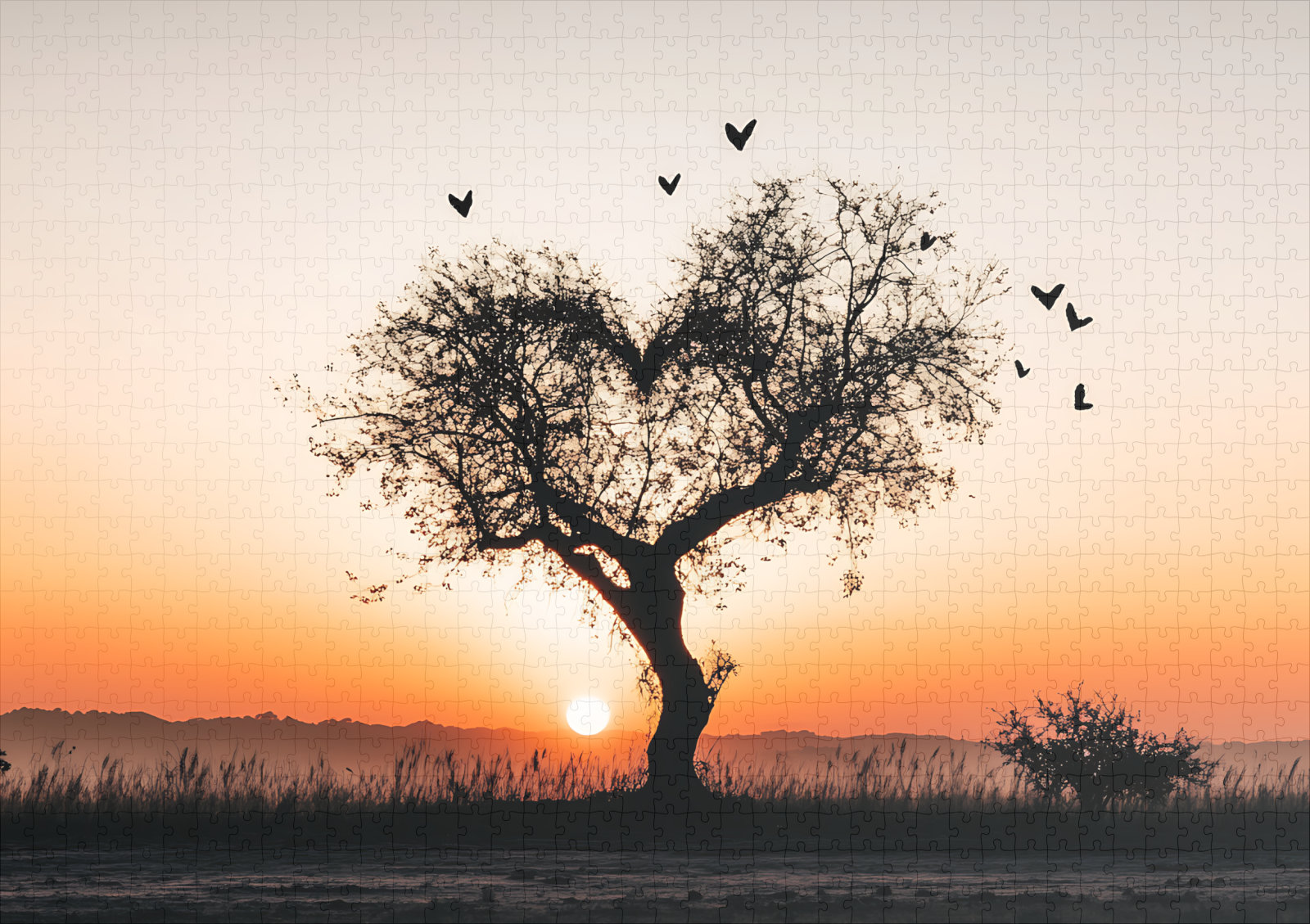 raxxa Premium-Puzzle: Herzbaum im Sonnenuntergang – Image 2