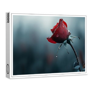 raxxa Premium-Puzzle: Rose mit Wassertropfen