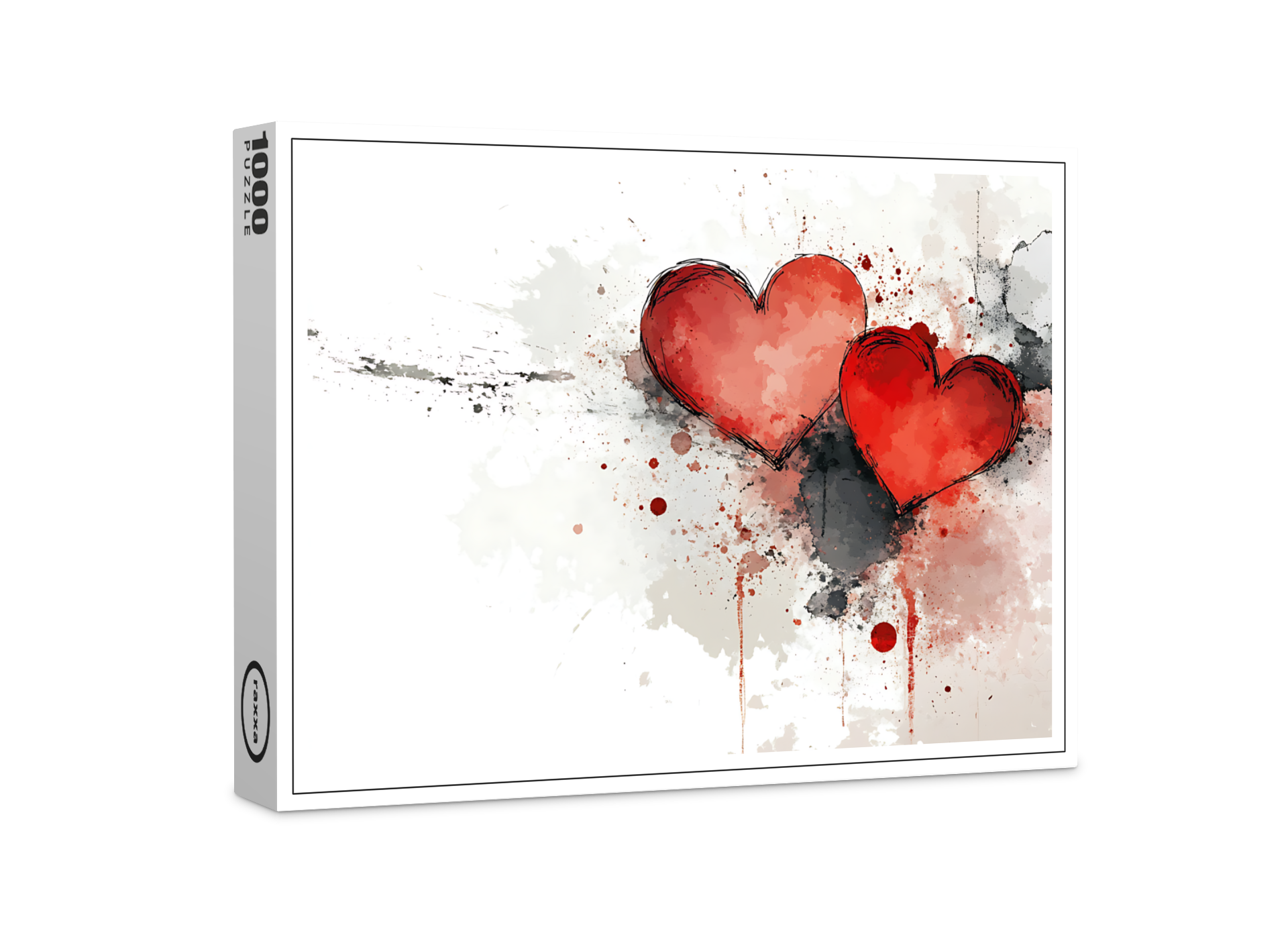 raxxa Premium-Puzzle: Aquarell Herzkunst