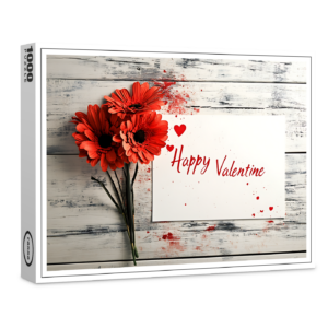 raxxa Premium-Puzzle: Valentins Blumen und Grußkarte